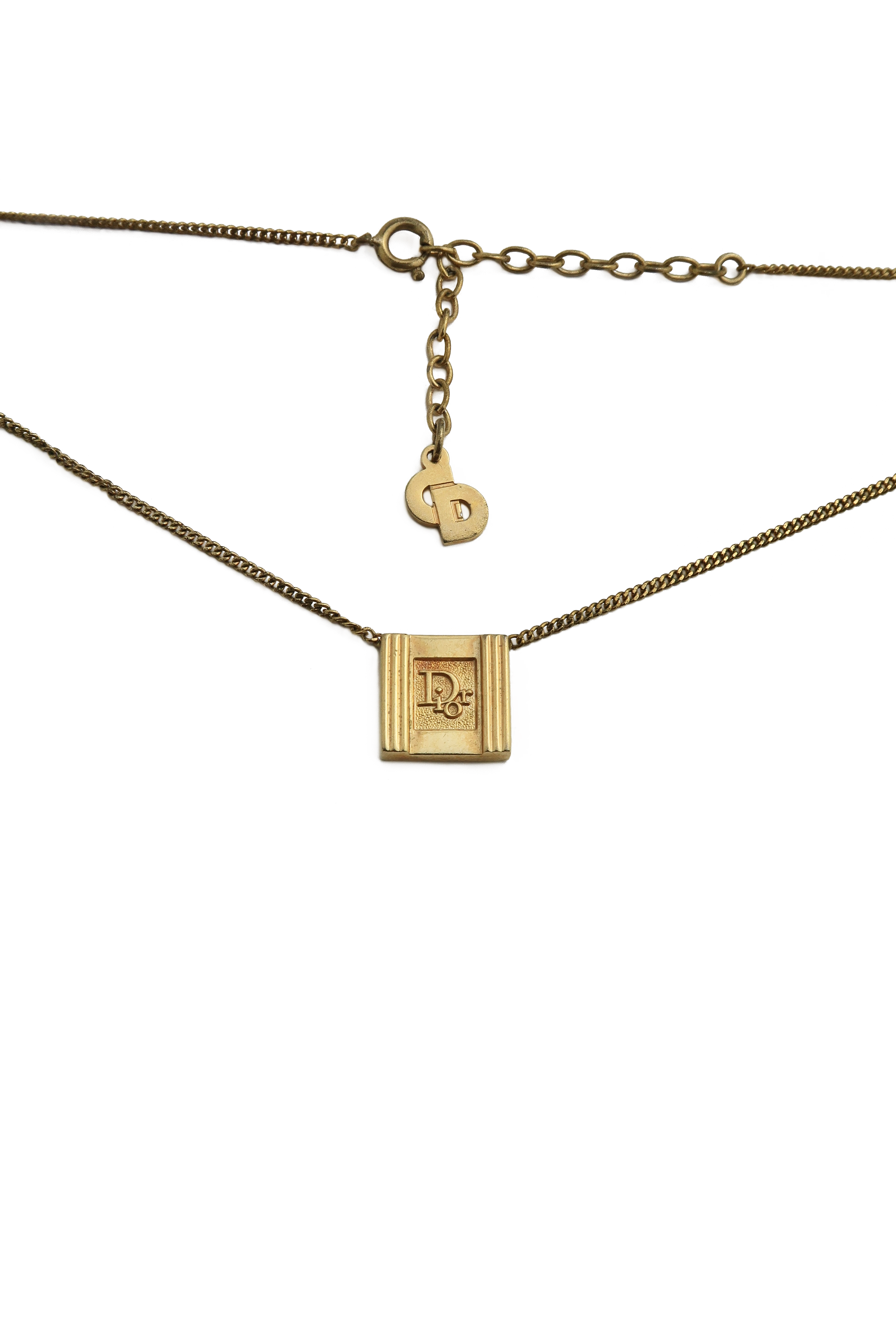 アクセサリー Dior Vintage Trotter Logo Gold Necklace Authentic Vintage Dior Oblique Silver Trotter Necklace